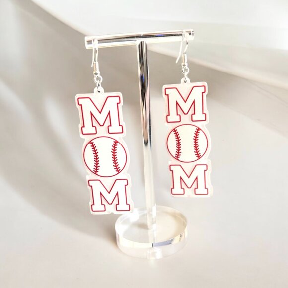 BASEBALL MOM DANGLE EARRING - Picture 4 of 4